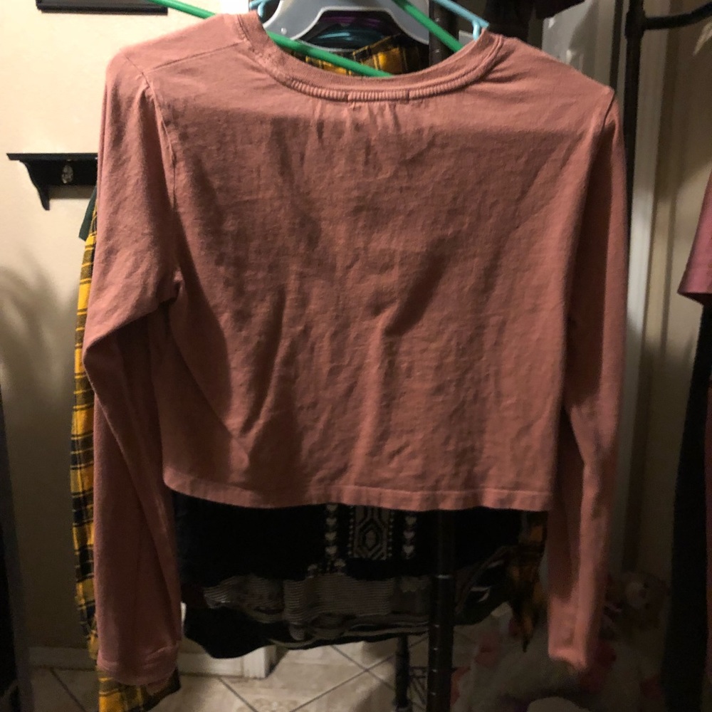 Crop top pink long sleeve